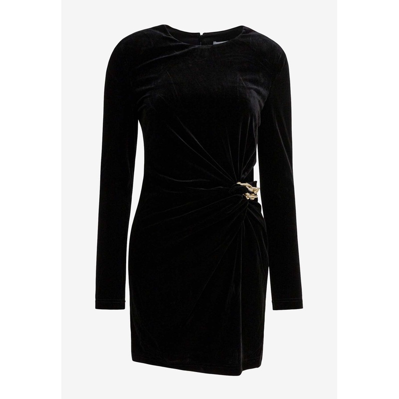 Embellished Velvet Mini Dress