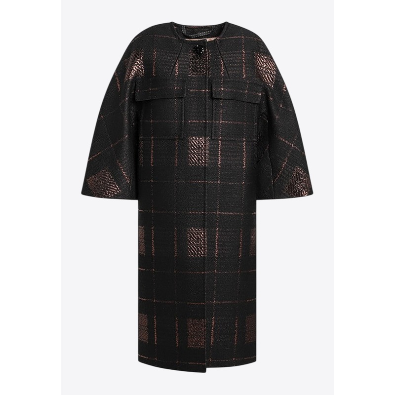 Finale Lame Jacquard Cocoon Coat