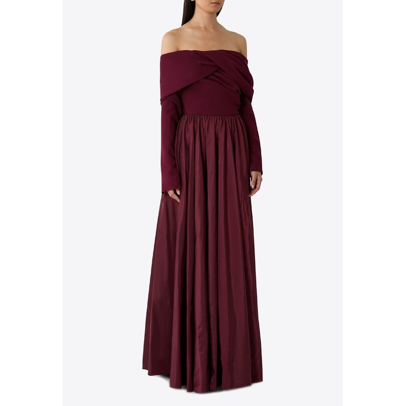 Halima Off-Shoulder Draped Gown