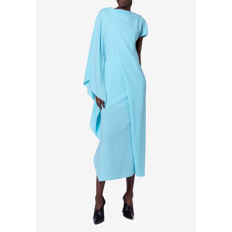 Hilmi Asymmetric Draped Midi Dress
