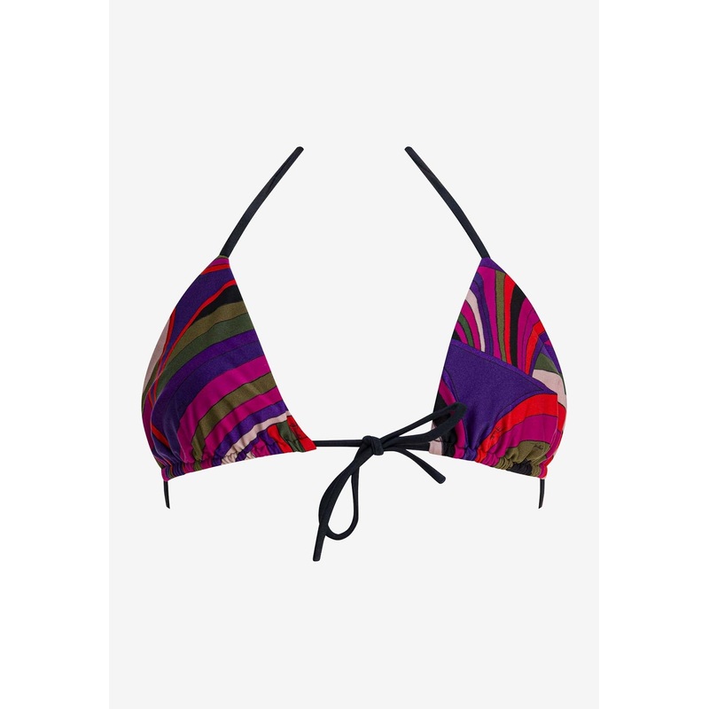 Iride Print Halterneck Bikini Top