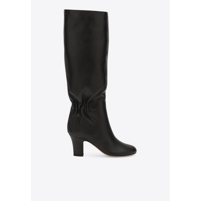 Jannette 70 Ruched Leather Knee-High Boots