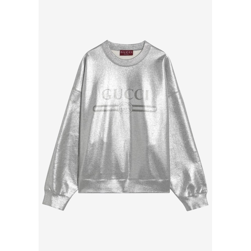 Laminated Logo Print Sweatshirt