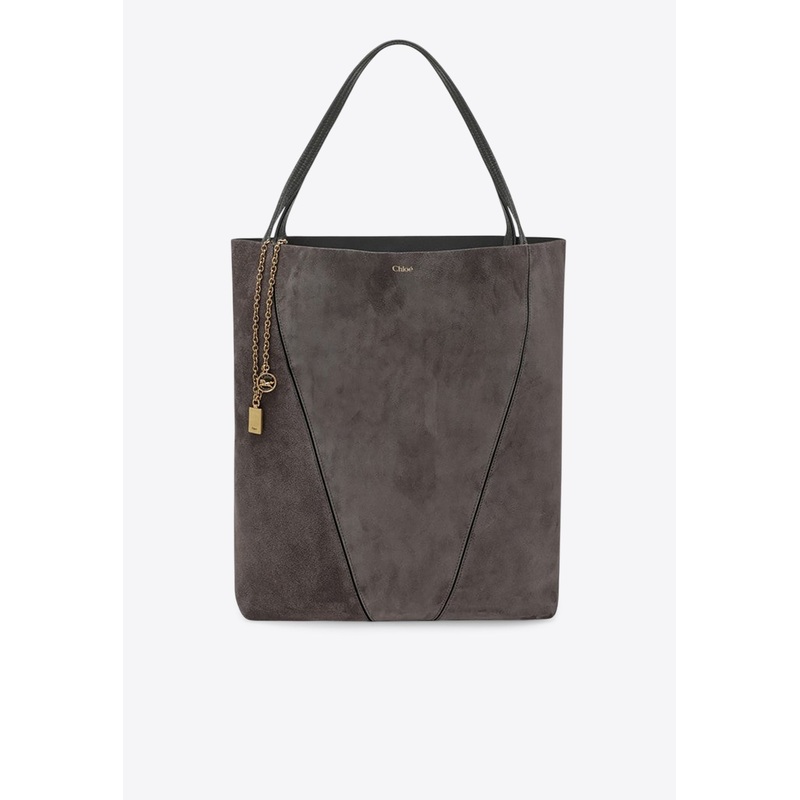 Large Spin Suede Tote Bag