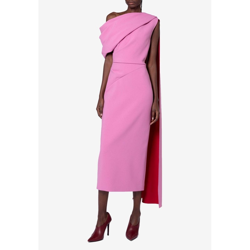 Maite One-Shoulder Draped Midi Dress