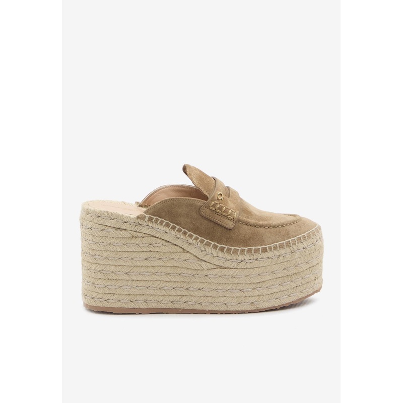 Maxilla 100 Suede Platform Espadrille Mules