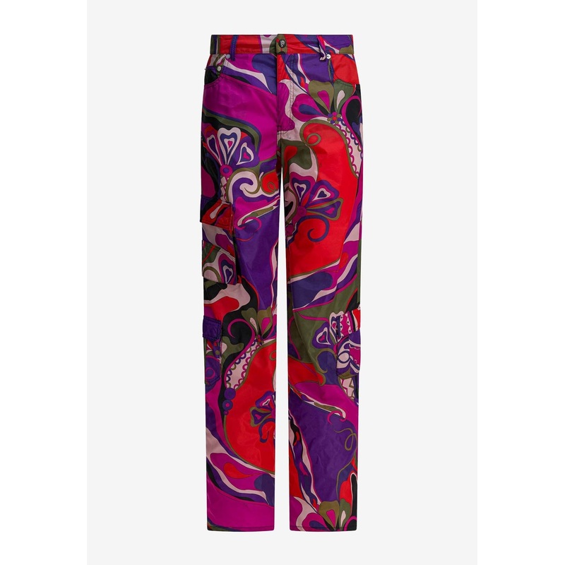 Orchidee Print Cargo Pants