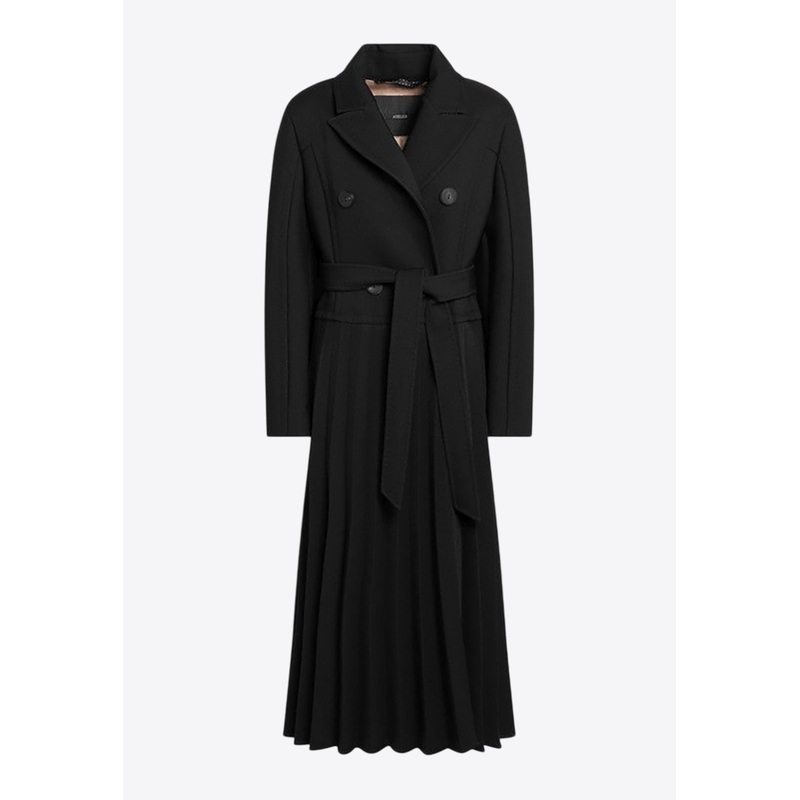 Panda Double-Breasted Pleated Coat