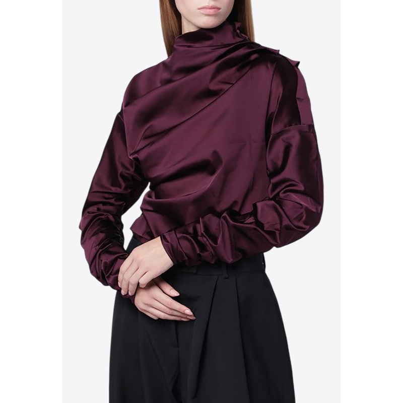 Satin Draped Blouse