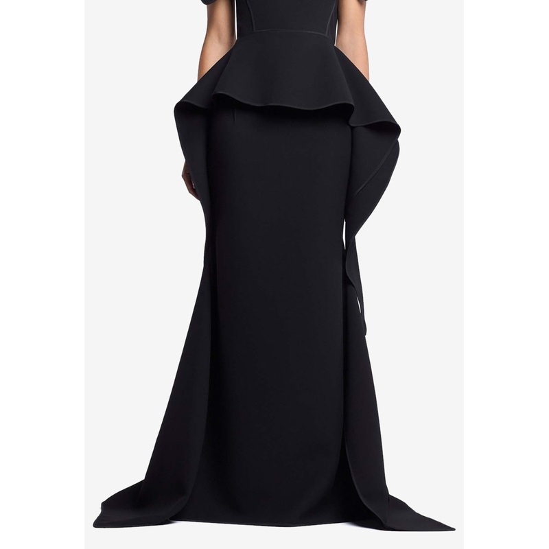 Snaking Long Tailored Skirt