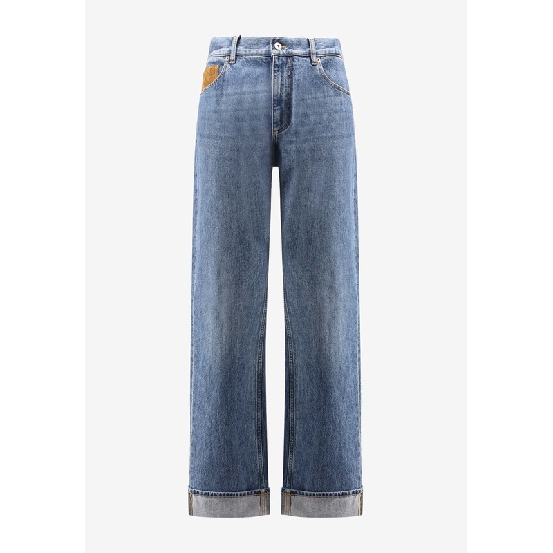 Turn-Up Cuff Wide-Leg Jeans