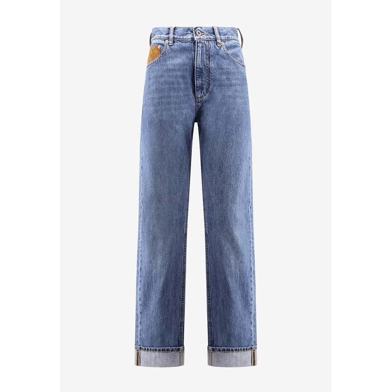 Turned-Up Cuffs Wide-Leg Jeans