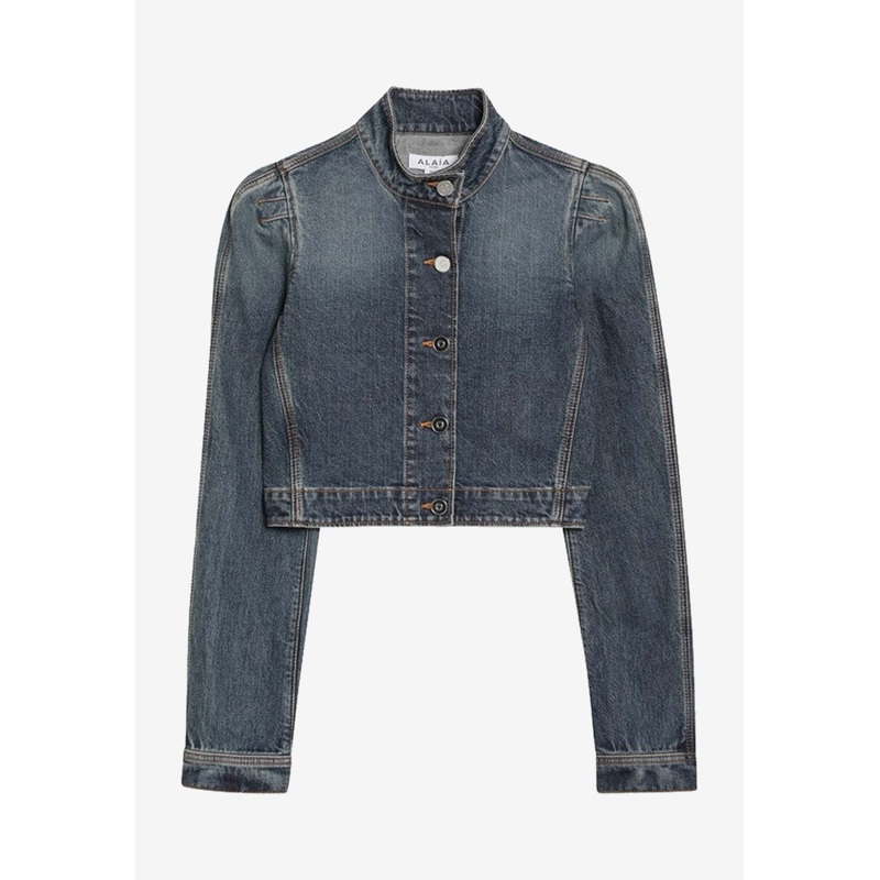 Washed Denim Cropped Jacket