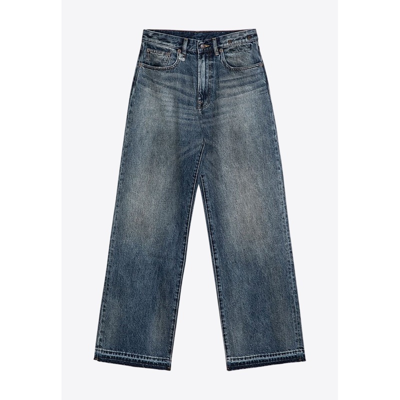 Washed-Out Straight Jeans