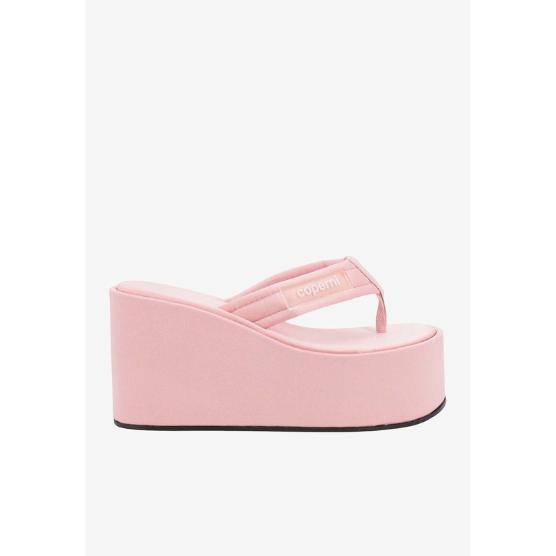 90 Logo Patch Platform Wedge Sandals