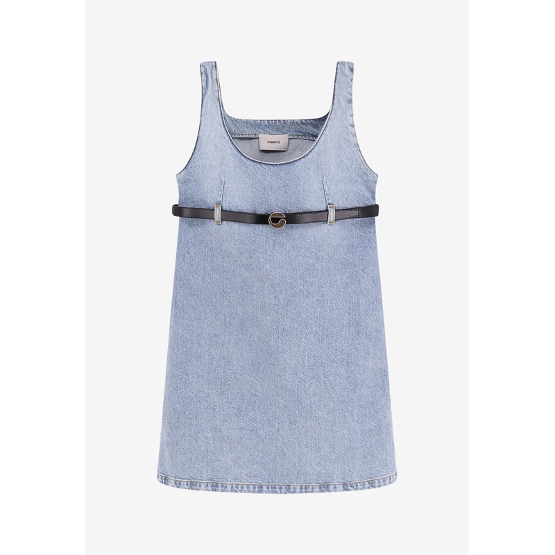 Belted Denim Mini Dress