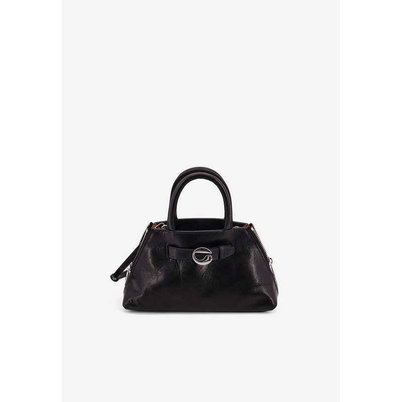 Data Leather Top Handle Bag