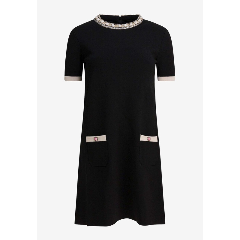 Embellished Choker Mini Dress