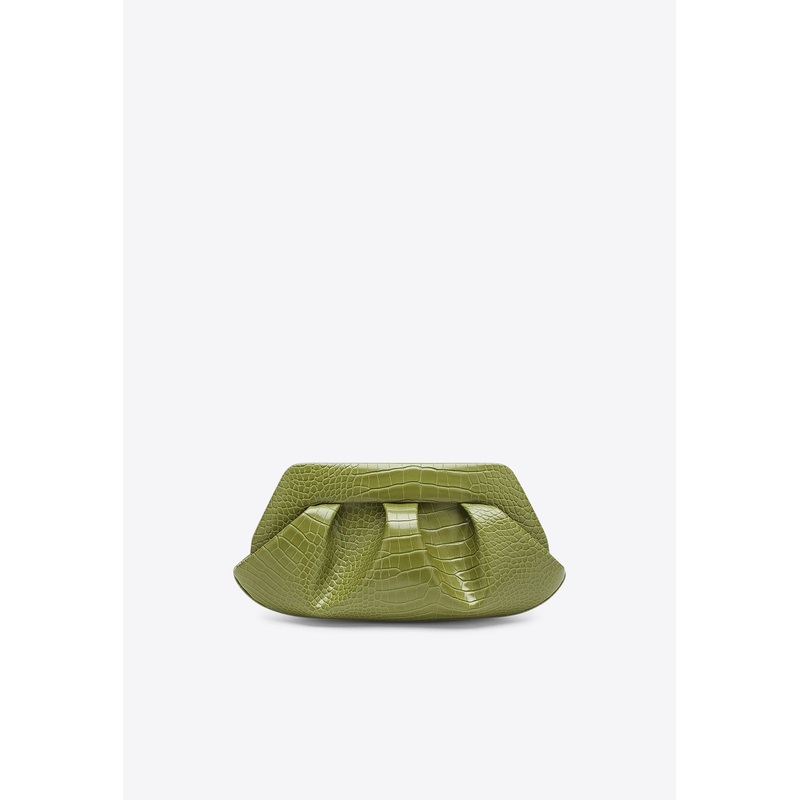 Emera Croc-Embossed Leather Clutch