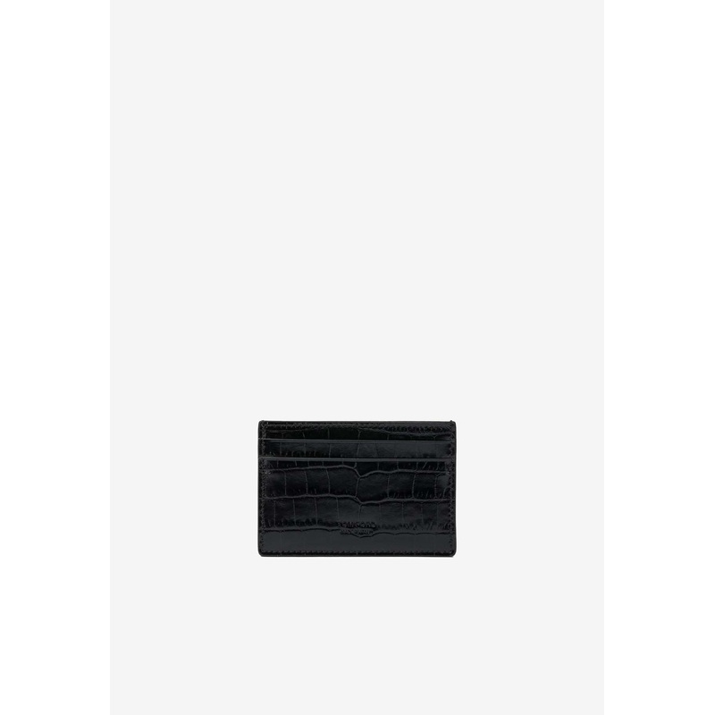 Exotic Line Croc-Embossed Leather Cardholder