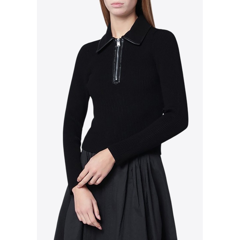 Livana Long-Sleeved Ribbed Polo T-shirt