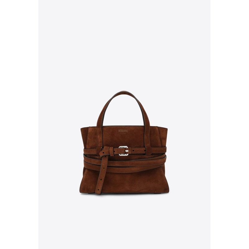 Medium Tie Me Suede Top Handle Bag