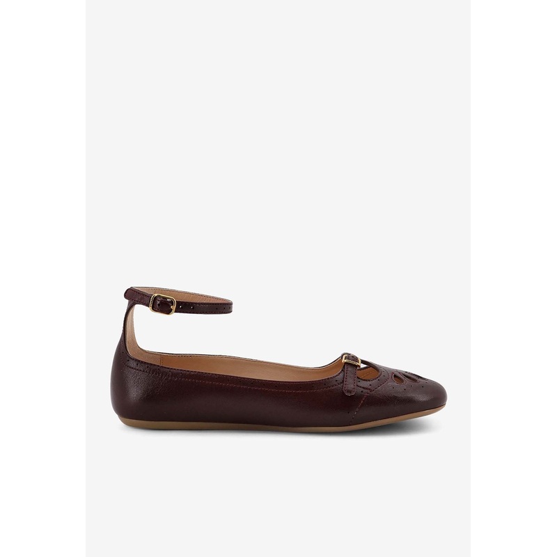 Misty Cut-Out Leather Ballet Flats