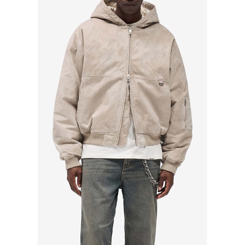 Monogram Plaque Zip-Up Hooded Sweatshirt