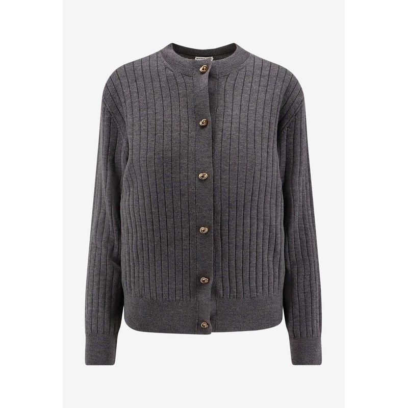 Rib-Knit Wool Cardigan