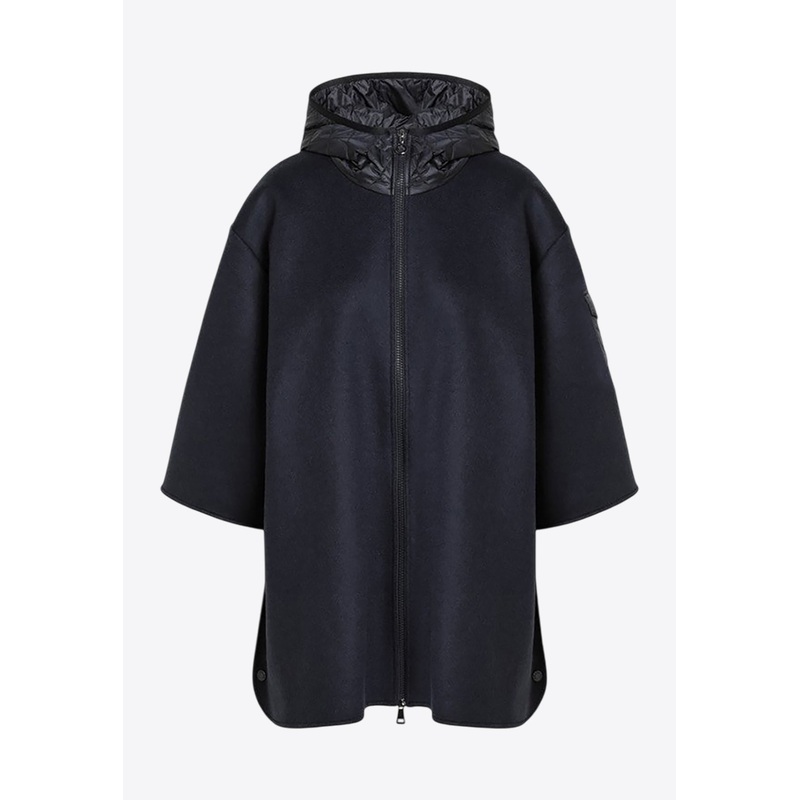 Wool-Blend Zip-Up Cape