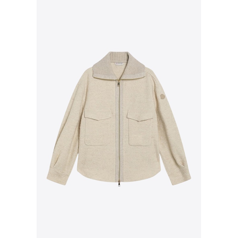 Zip-Up Wool-Blend Cardigan