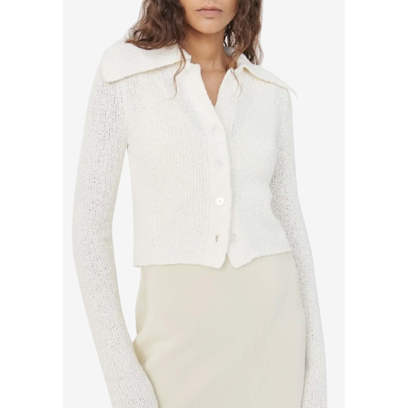 Collared Cashmere-Blend Cardigan