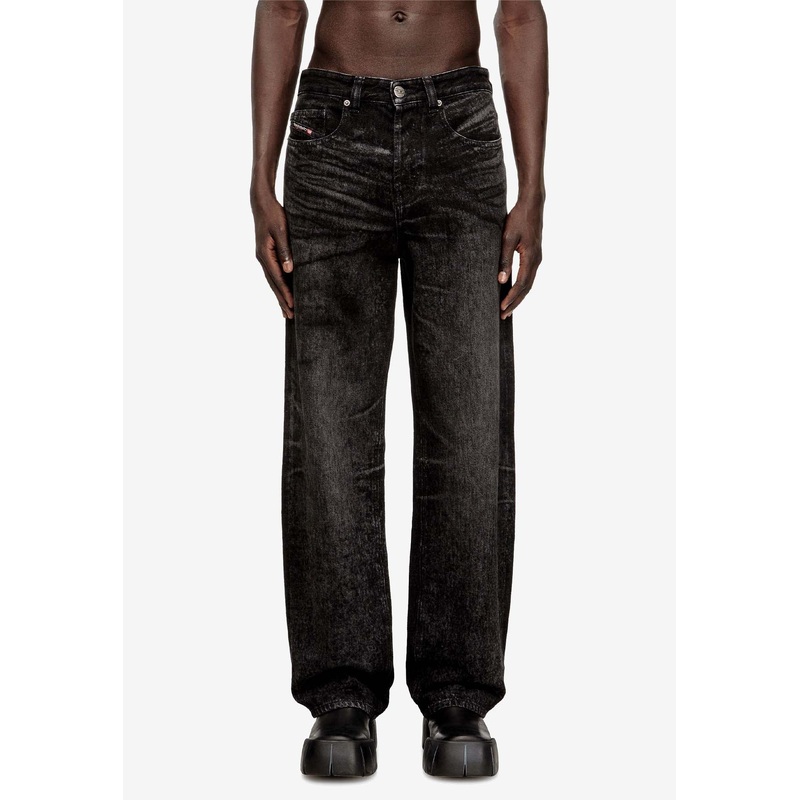 D-Macro Washed Straight-Leg Jeans