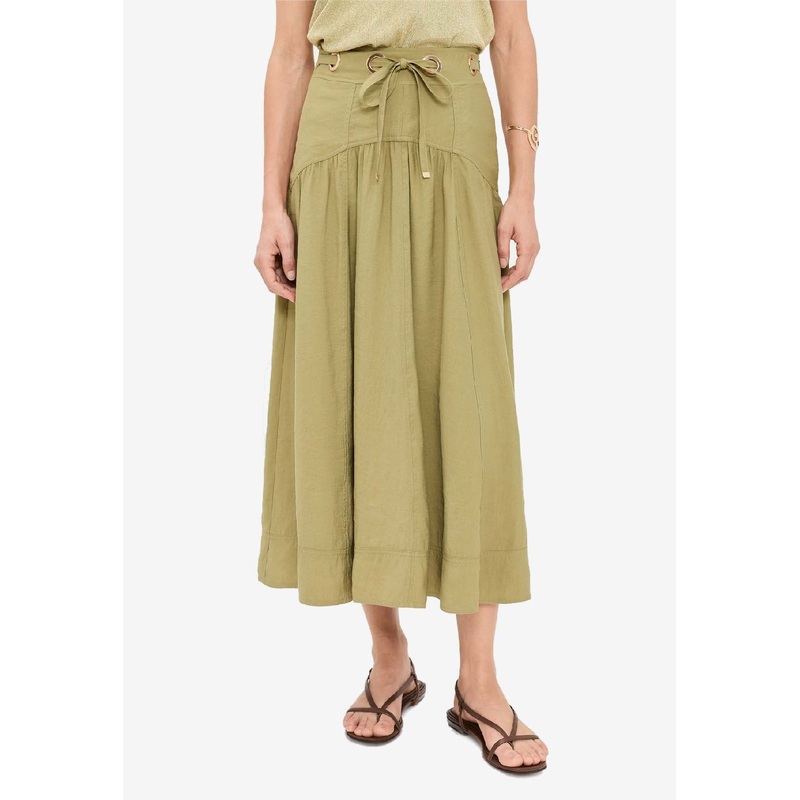 Donia Midi Skirt with Tie-Belt