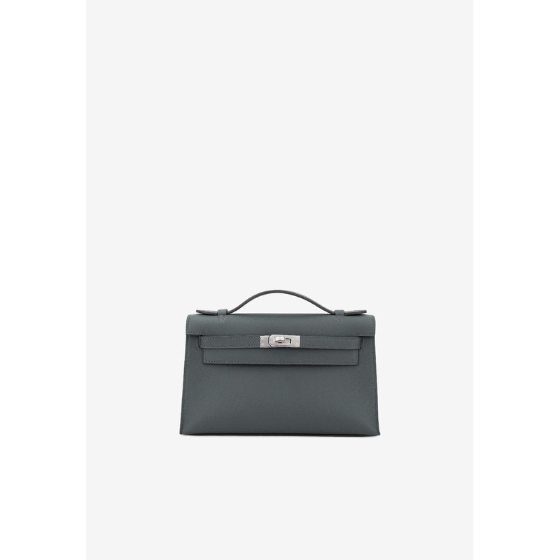 Kelly Pochette in Vert Mangrove Swift with Palladium Hardware