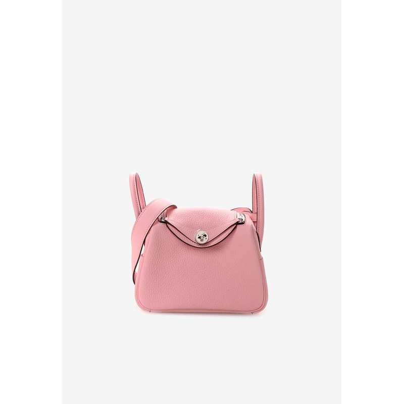 Mini Lindy 20 Verso in Rose Sakura and Gris Perle Taurillon Clemence with Palladium Hardware