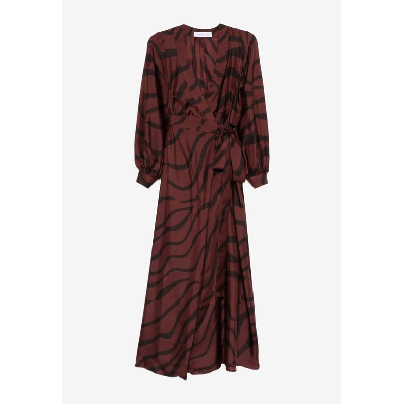 New Aurora Zebra Print Maxi Wrap Dress