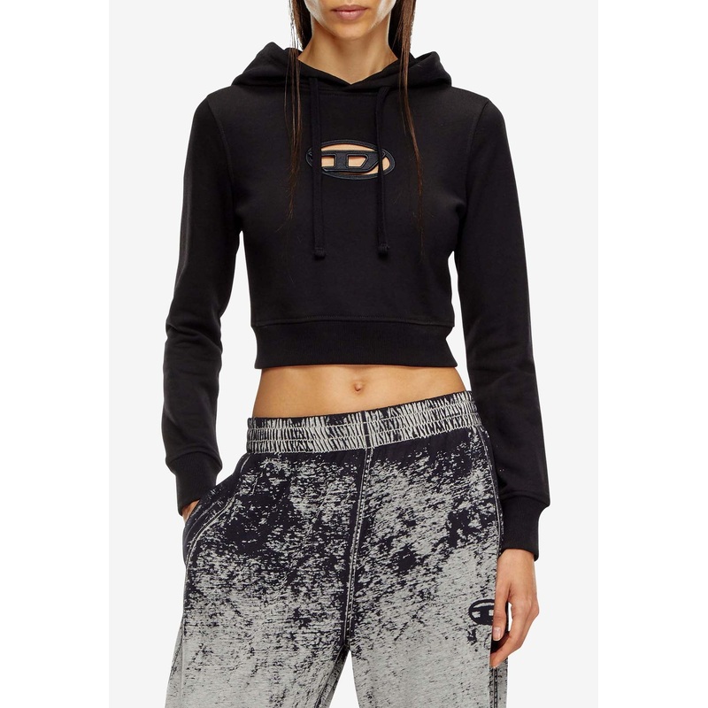Oval D Hooded Cropped Sweatshirt