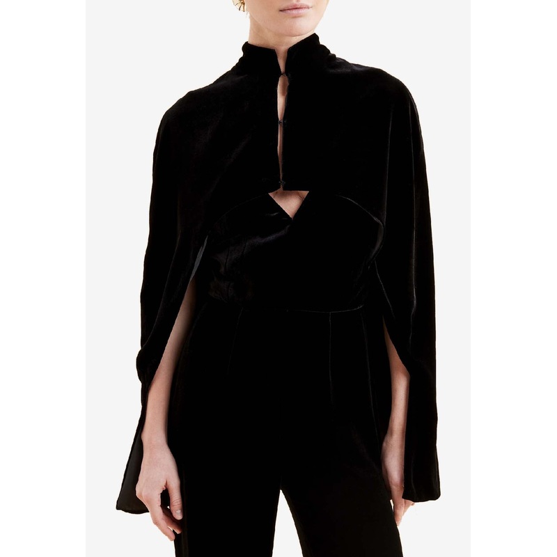 Palmas Silk-Velvet Short Cape