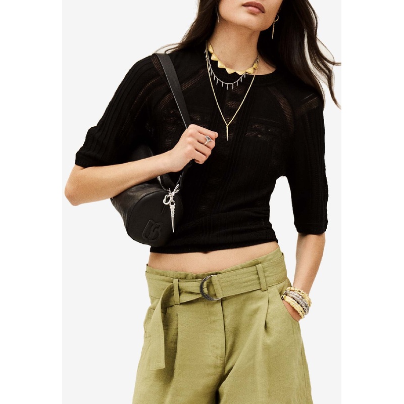 Philo Cropped Knit Top