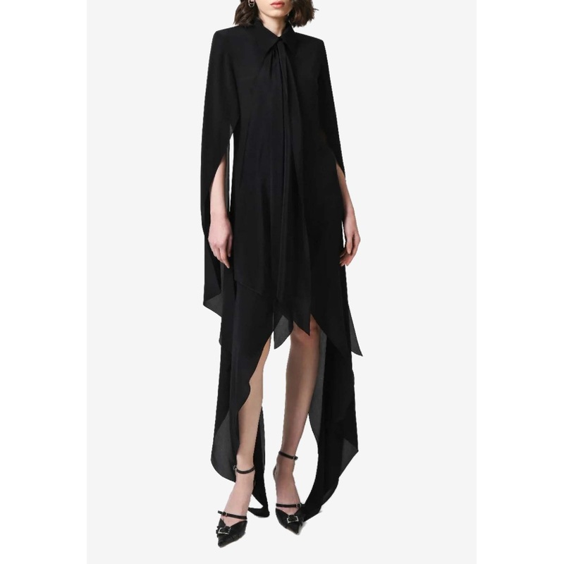 Scarf and Layer Silk Dress