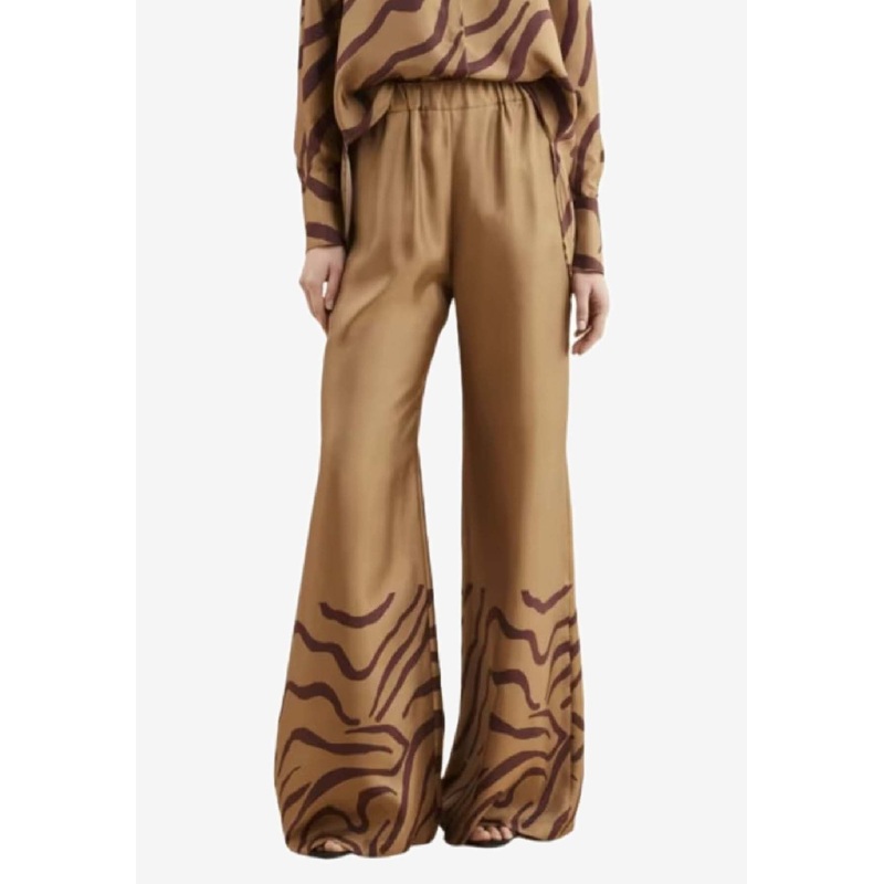 Sofia Zebra Print Wide-Leg Pants