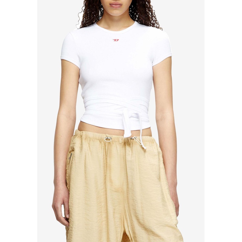 T-Bunny-Tail Wraparound Slim T-shirt