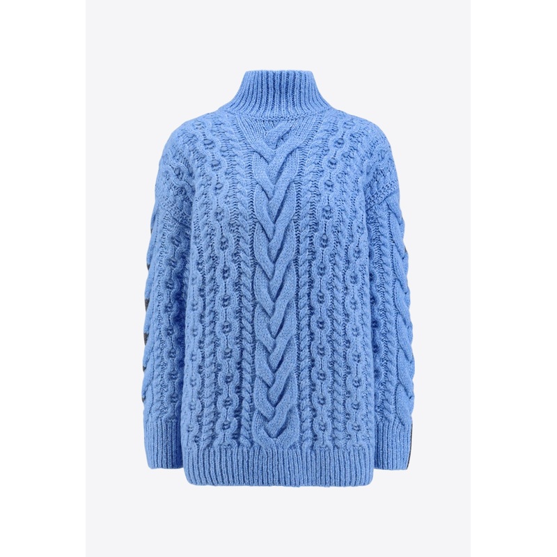 Two-Tone Cable Knit Sweater