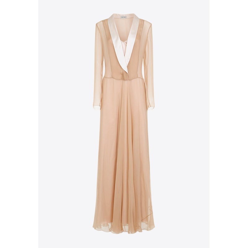 V-neck Chiffon Maxi Dress