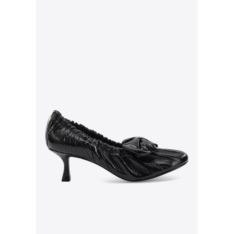 60 Bow Embellished Leather Pumps