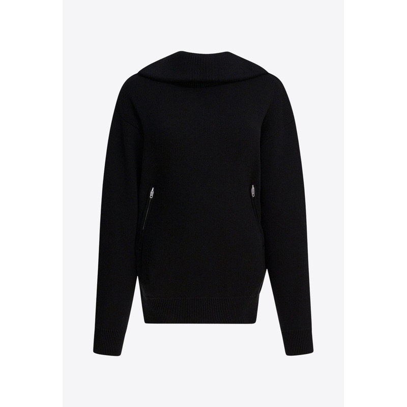 Back-to-Front High-Collar Sweater