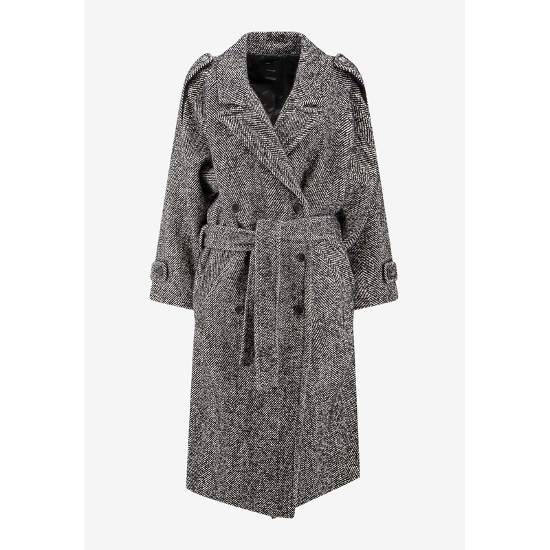 Carrube Double-Breasted Herringbone Coat