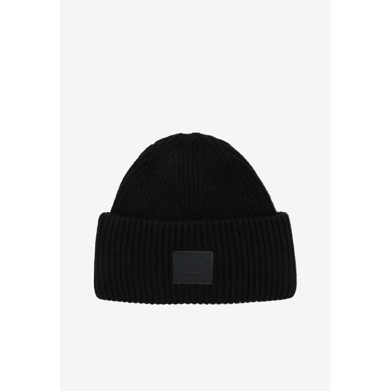 Large Face Patch Wool Beanie