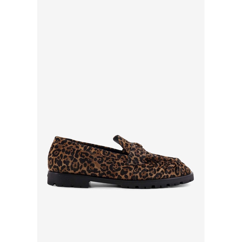 Nora Leopard Print Suede Loafers